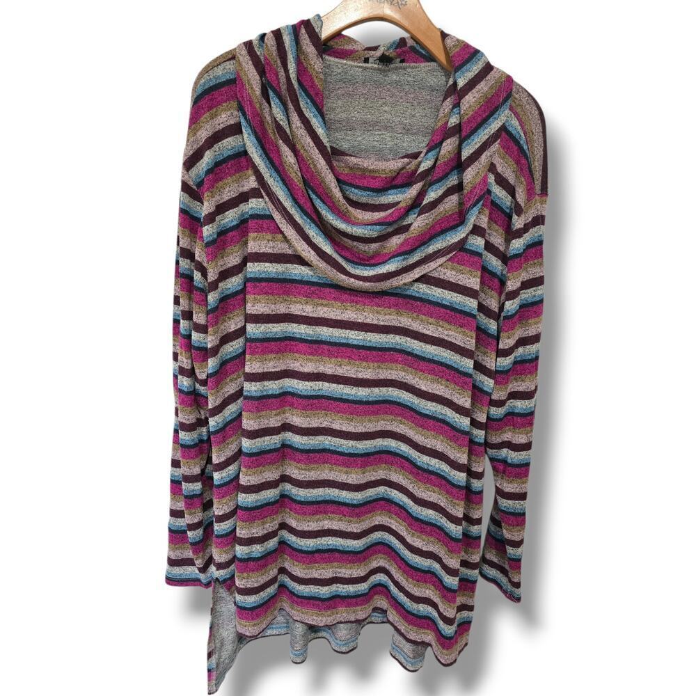 Lane Bryant Multicolor Striped Cowl Neck Tunic – Plus Size 18/20